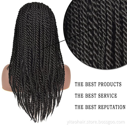 Black Box Braided Transparent Lace Front Wig With Baby Hair Braids Long Straight Synthetic Wigs For Afro Black Women Daily Wear